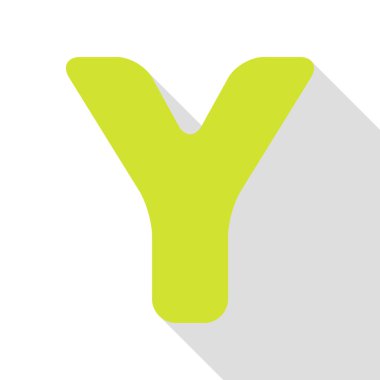 Y harfi işareti şablon öğesi tasarım. Düz stil gölge yolu ile armut simgesi.