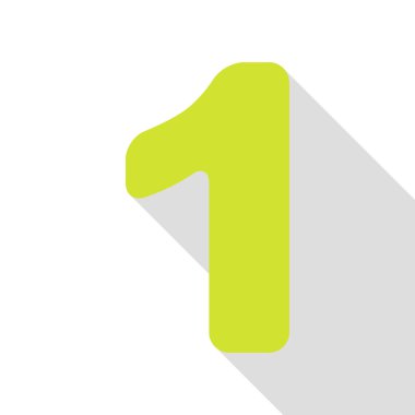 1 numaralı işaret tasarım şablonu öğesi. Düz stil gölge yolu ile armut simgesi.