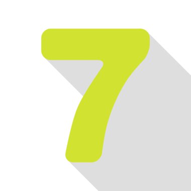 7 numaralı işaret tasarım şablonu öğesi. Düz stil gölge yolu ile armut simgesi.