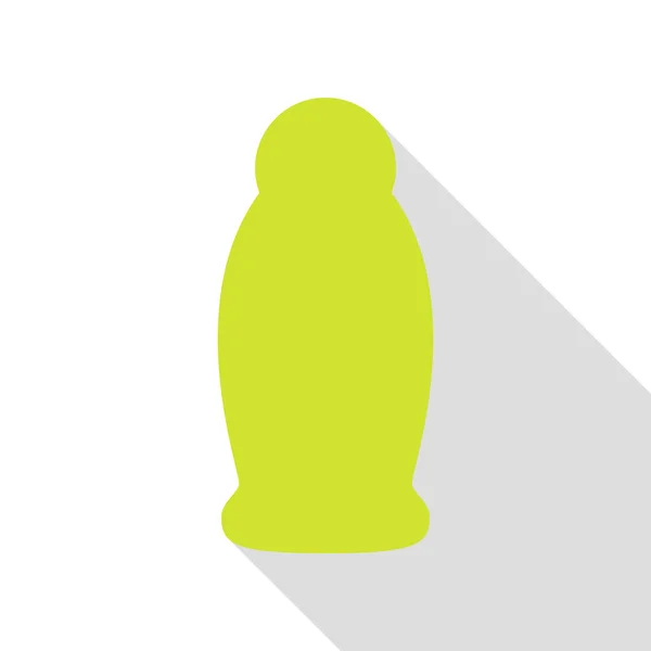 Gel, pěna nebo tekutého mýdla. Dávkovací pumpa plastová láhev silueta. Hruška ikona s ploché styl stínu cestou. — Stockový vektor