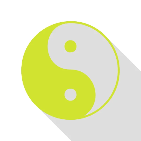 Ying yang symbol harmonii i równowagi. Gruszka ikona z ścieżkę cień płaski. — Wektor stockowy
