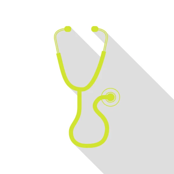 Stethoskopzeichen-Illustration. Birnensymbol mit flachem Schattenpfad. — Stockvektor