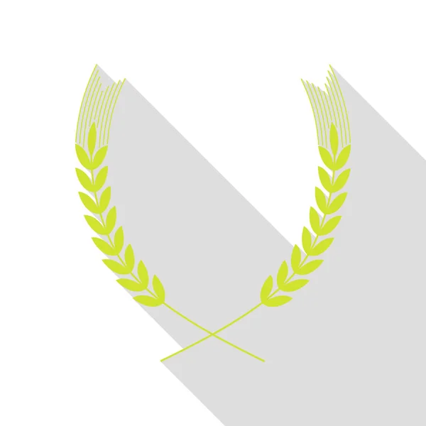 Illustration de signe de blé. Icône de poire avec chemin d'ombre de style plat . — Image vectorielle