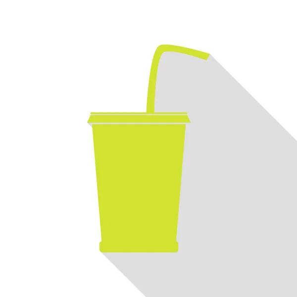 Illustration de panneau de boisson. Icône de poire avec chemin d'ombre de style plat . — Image vectorielle