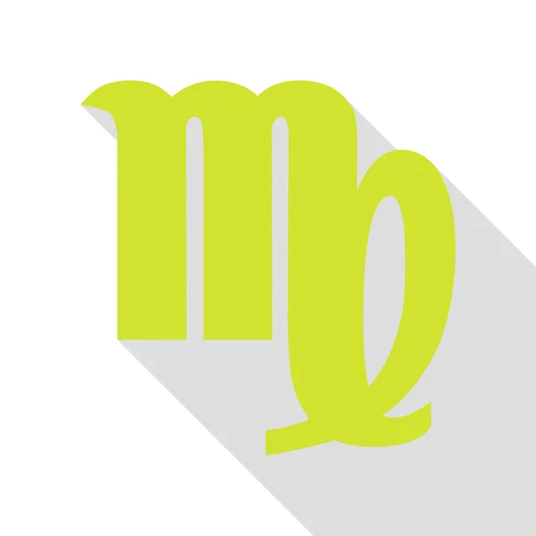 Illustration Jungfrau-Zeichen. Birnensymbol mit flachem Schattenpfad. — Stockvektor