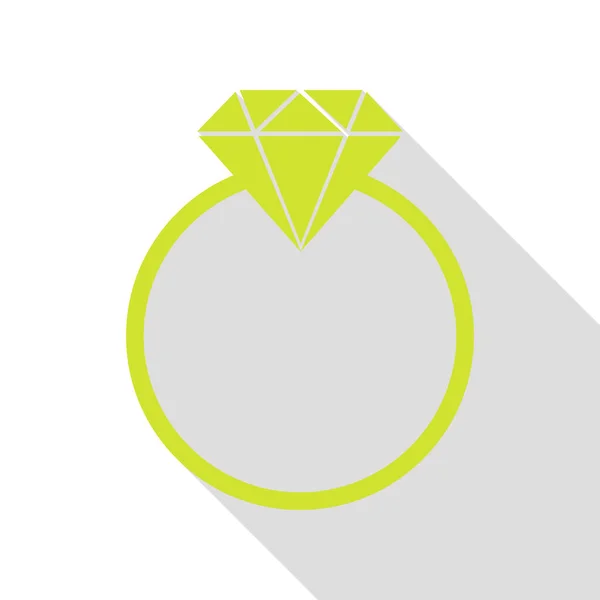 Signo de diamante ilustración. Icono de pera con camino de sombra de estilo plano . — Archivo Imágenes Vectoriales