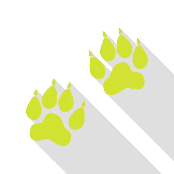 Animal Tracks sign. Black icon with flat style shadow path. Stock ...