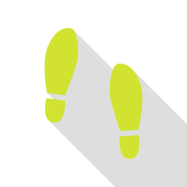 Abdruck Sohlen Schuhe Zeichen. Birnensymbol mit flachem Schattenpfad. — Stockvektor