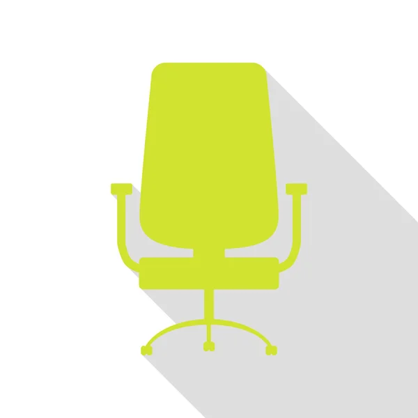 Señal de silla de oficina. Icono de pera con camino de sombra de estilo plano . — Vector de stock