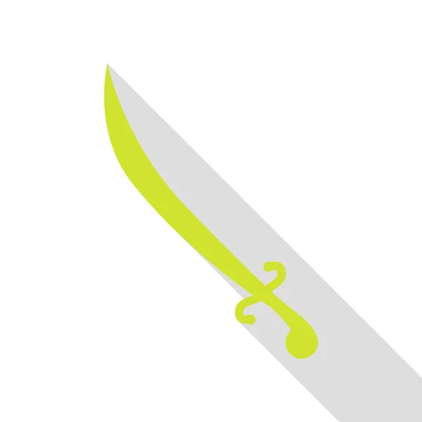 Ilustração do signo da espada. Ícone de pêra com caminho de sombra de estilo plano . — Vetor de Stock