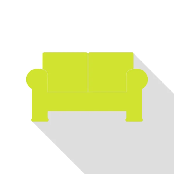 Illustration du signe du canapé. Icône de poire avec chemin d'ombre de style plat . — Image vectorielle