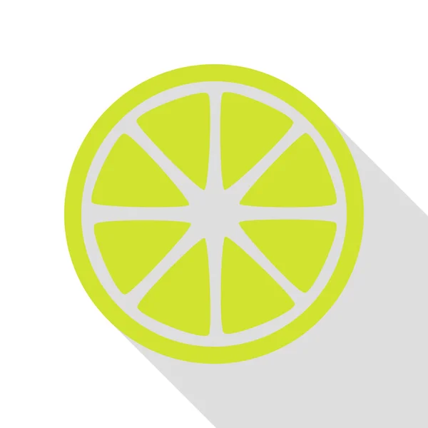 Fruits citron signe. Icône de poire avec chemin d'ombre de style plat . — Image vectorielle