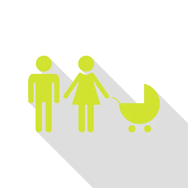 Rodinné znamení ilustrace. Hruška ikona s ploché styl stínu cestou. — Stockový vektor
