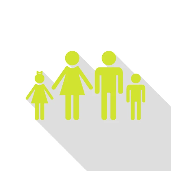 Familj logga illustration. Päron-ikonen med platt stil skugga sökväg. — Stock vektor