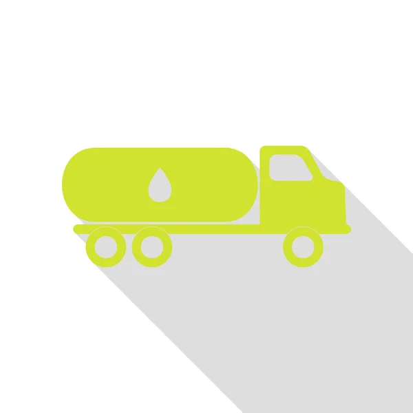 Auto transporteert olie teken. PEAR pictogram met vlakke stijl schaduw pad. — Stockvector