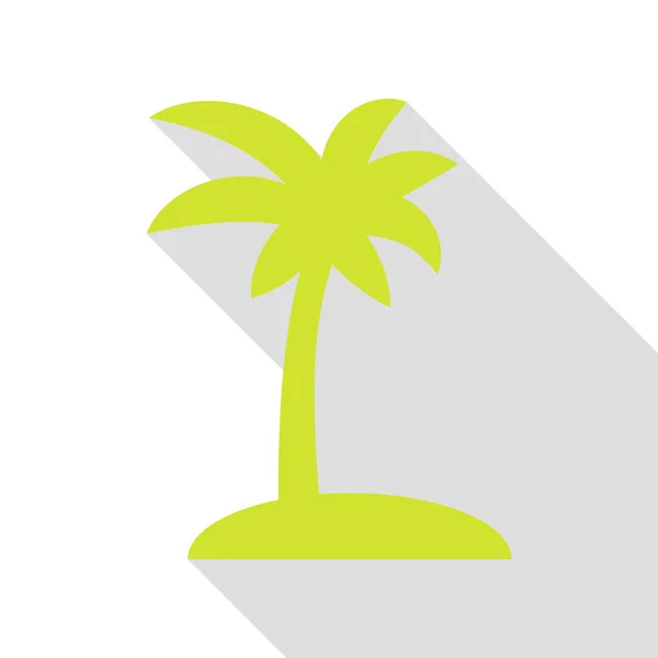 Signo de palmera de coco. Icono de pera con camino de sombra de estilo plano . — Archivo Imágenes Vectoriales