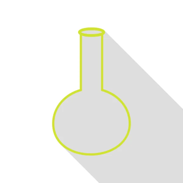 Tüp. Laboratuvar cam işareti. Düz stil gölge yolu ile armut simgesi. — Stok Vektör