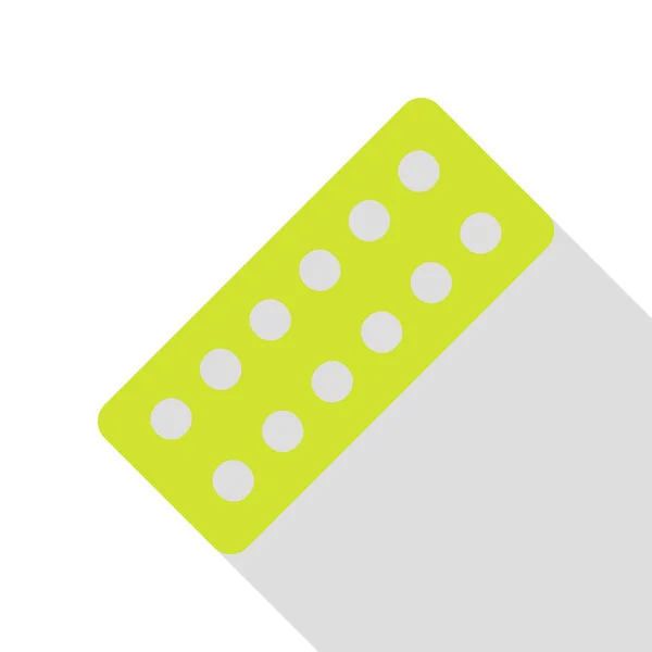 Medikamententabletten. Birnensymbol mit flachem Schattenpfad. — Stockvektor