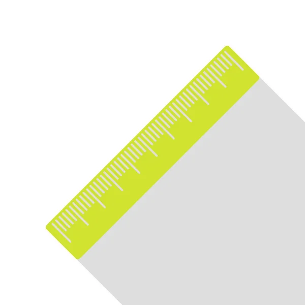 Signe de règle du centimètre. Icône de poire avec chemin d'ombre de style plat . — Image vectorielle