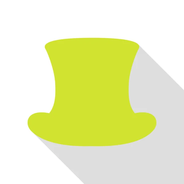 Top hat tecken. Päron-ikonen med platt stil skugga sökväg. — Stock vektor