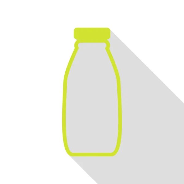 Milchflaschenschild. Birnensymbol mit flachem Schattenpfad. — Stockvektor