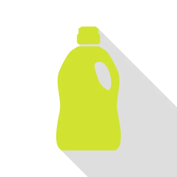 Plastikflasche zum Reinigen. Birnensymbol mit flachem Schattenpfad. — Stockvektor