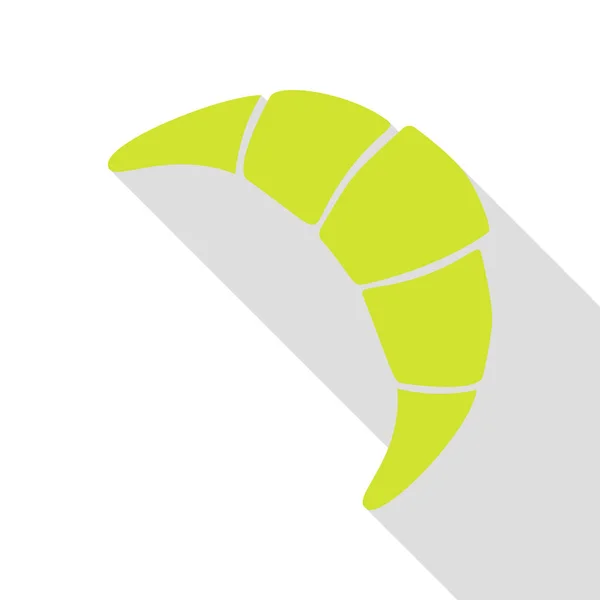 Croissant enkla tecken. Päron-ikonen med platt stil skugga sökväg. — Stock vektor