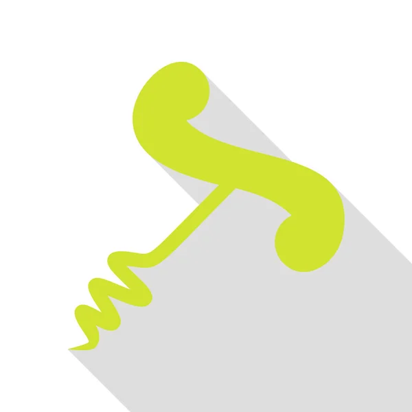 Enkel korkskruv tecken. Päron-ikonen med platt stil skugga sökväg. — Stock vektor