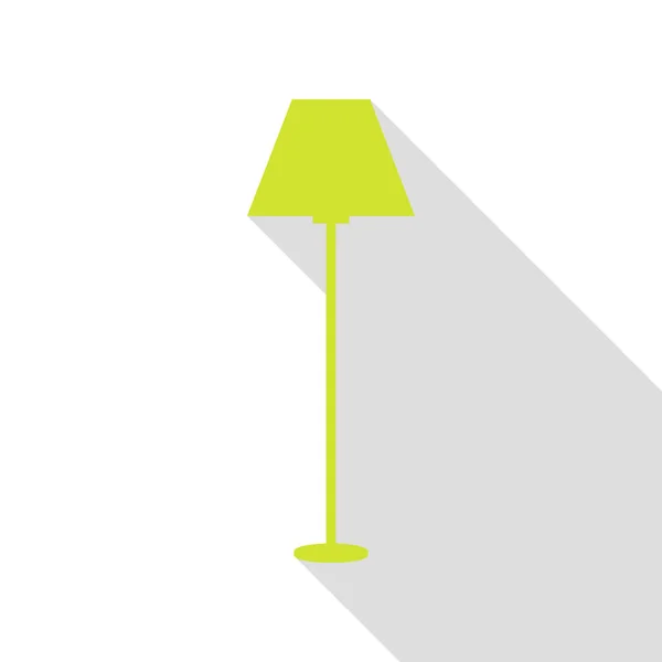 Lampada segno semplice. Icona a pera con percorso ombra in stile piatto . — Vettoriale Stock