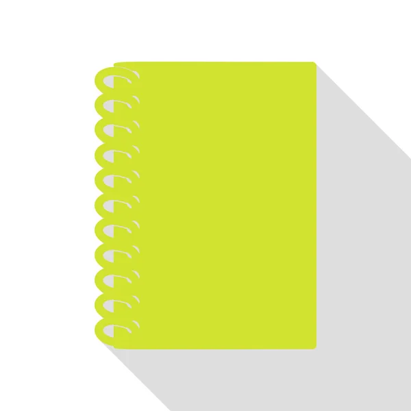 Notebook semplice segno. Icona a pera con percorso ombra in stile piatto . — Vettoriale Stock