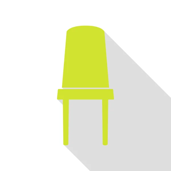 Γραφείο καρέκλα σημάδι. Αχλάδι εικονίδιο με επίπεδη στυλ σκιάς διαδρομή. — Διανυσματικό Αρχείο