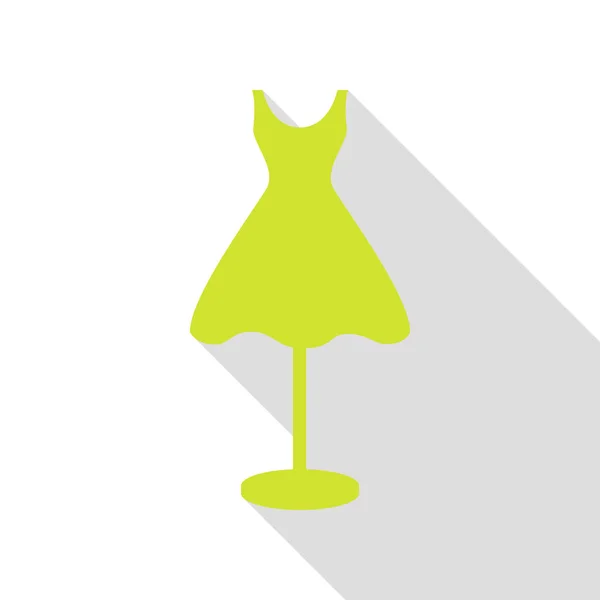 Mannequin with dress sign. Pear icon with flat style shadow path. — Stock Vector