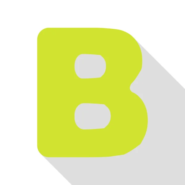 Lettera B segno elemento modello di design. Icona a pera con percorso ombra in stile piatto . — Vettoriale Stock