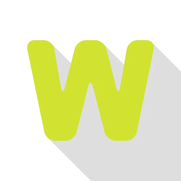 Písmeno W znak design prvek šablony. Hruška ikona s ploché styl stínu cestou. — Stockový vektor