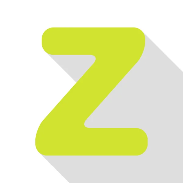 Carta elemento modelo de design de sinal Z. Ícone de pêra com caminho de sombra de estilo plano . — Vetor de Stock