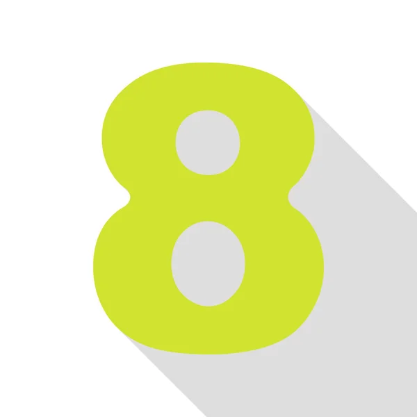 8 番サインはデザイン テンプレートの要素です。フラット スタイルのシャドウのパスに pear アイコン. — ストックベクタ