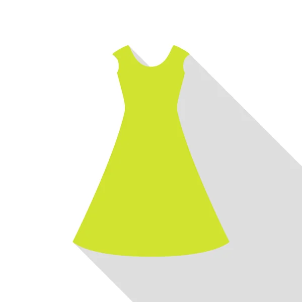 Belle longue robe signe Poire icône avec chemin d'ombre de style plat . — Image vectorielle