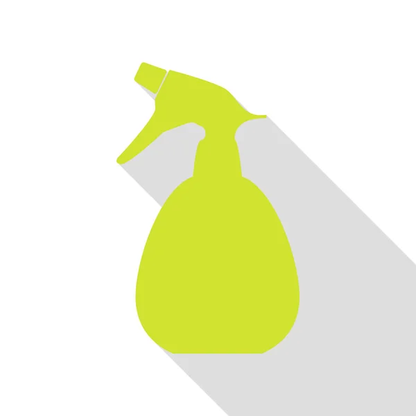 Botella de spray para señal de limpieza. Icono de pera con camino de sombra de estilo plano . — Archivo Imágenes Vectoriales