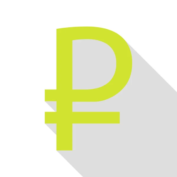Rubeln tecken. Päron-ikonen med platt stil skugga sökväg. — Stock vektor