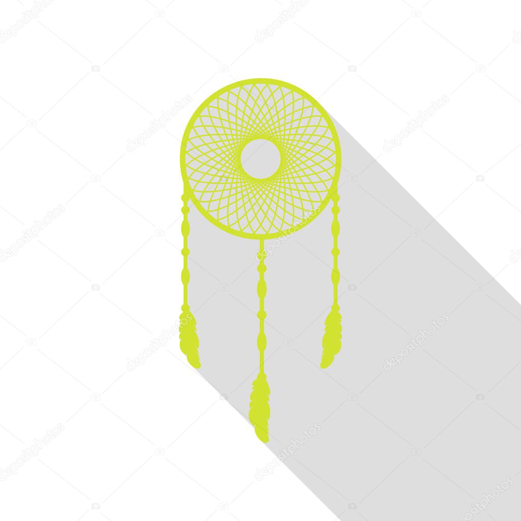 Dream catcher sign. Pear icon with flat style shadow path.