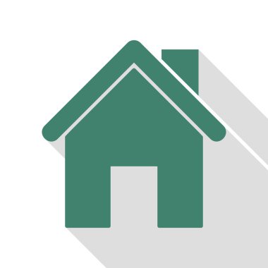 Ev siluet çizimi. Veridian simgesi düz stil gölge yolu ile.