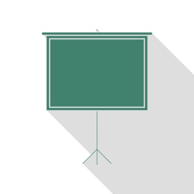 Boş projeksiyon perdesi. Veridian simgesi düz stil gölge yolu ile.