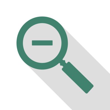 Yakınlaştırma işaretini illüstrasyon. Veridian simgesi düz stil gölge yolu ile.