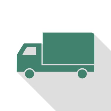 Teslimat işareti illüstrasyon. Veridian simgesi düz stil gölge yolu ile.