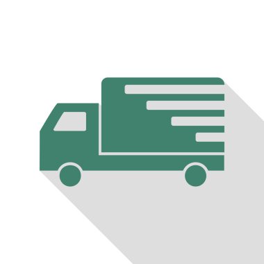 Teslimat işareti illüstrasyon. Veridian simgesi düz stil gölge yolu ile.