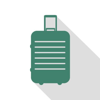 Bagaj işareti illüstrasyon. Veridian simgesi düz stil gölge yolu ile.