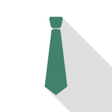 Kravat işareti illüstrasyon. Veridian simgesi düz stil gölge yolu ile.