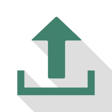 İşareti illüstrasyon yükleyin. Veridian simgesi düz stil gölge yolu ile.