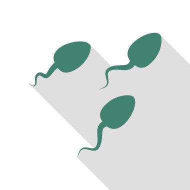 Spermlerinin illüstrasyon işareti. Veridian simgesi düz stil gölge yolu ile.