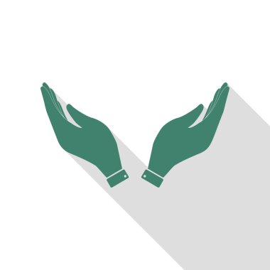 El simge tasarlamak. Dua sembolü. Veridian simgesi düz stil gölge yolu ile.